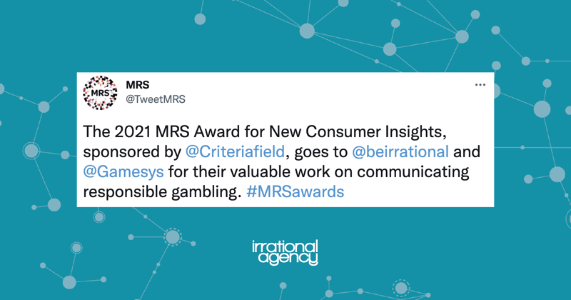 Gamesys Partners with Irrational Agency to Win 2021 MRS Award for New Consumer Insights