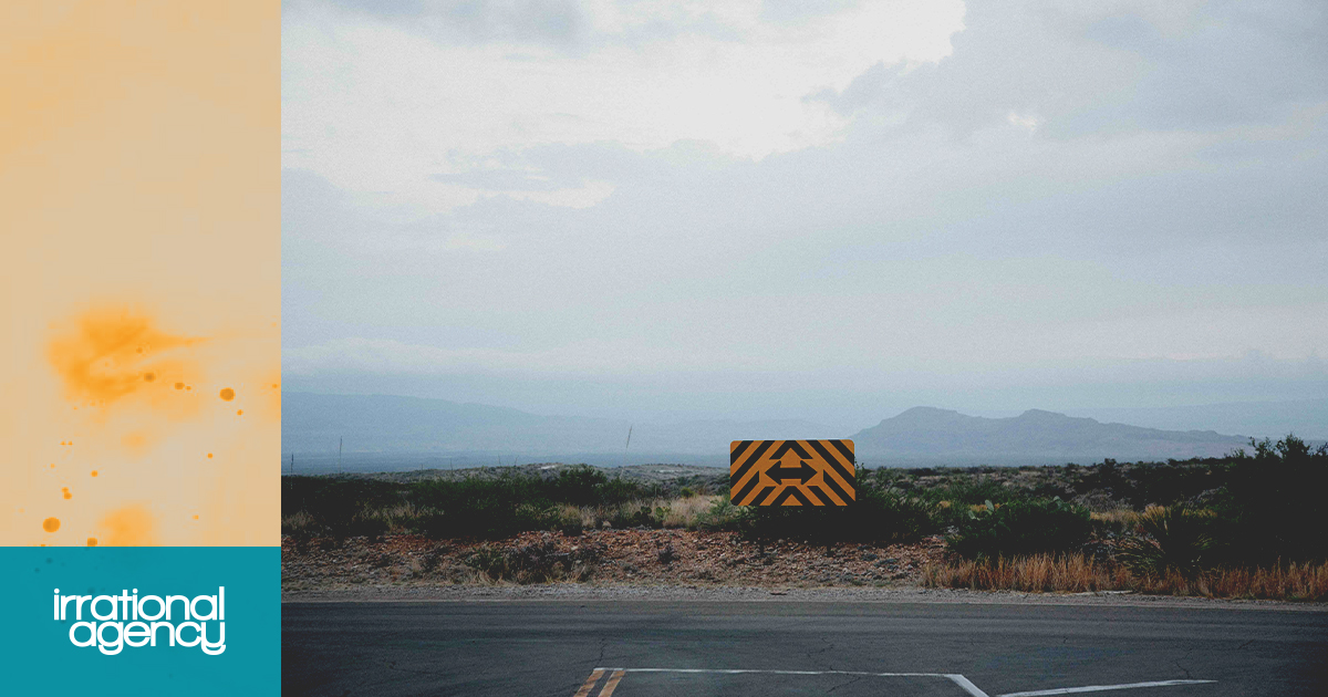 road sign for two directions